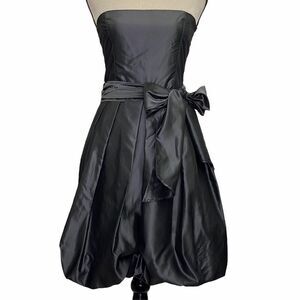 ZARA Black Bow Strapless Bubble Dress Size Small